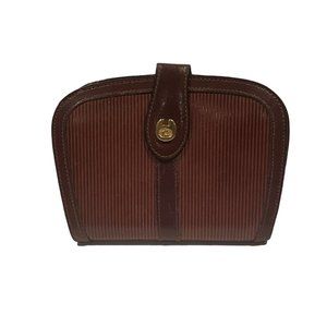 Lady's Vintage Brown with Red Italian Leather Wallet from Rome